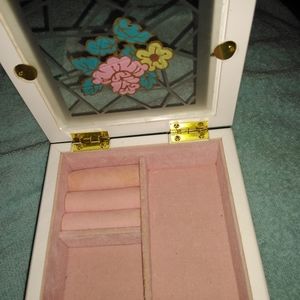Vintage Jewelry and/Or Jewelry Box Acrylic Stained Glass Window Top